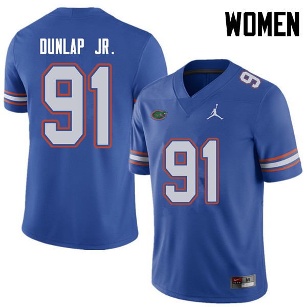 Jordan Brand Women #91 Marlon Dunlap Jr. Florida Gators College Football Jersey Royal